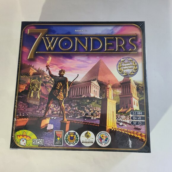 7 Wonders Antoine Bauza Board Game New/Sealed 2010 Repos Production - Picture 1 of 3